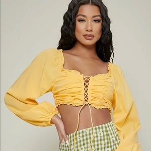 YELLOW CROP TOP 🤩